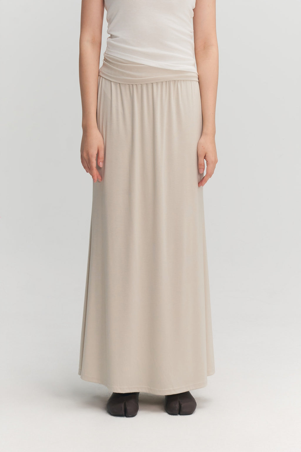 Classic - Butter Knit Godet Skirt (Off White)