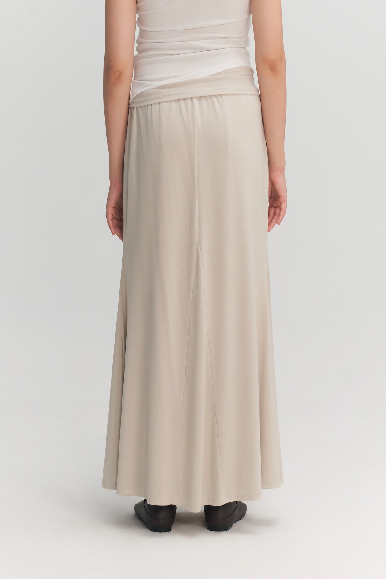 Classic - Butter Knit Godet Skirt (Off White)