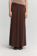 Classic - Butter Knit Godet Skirt (Brown)