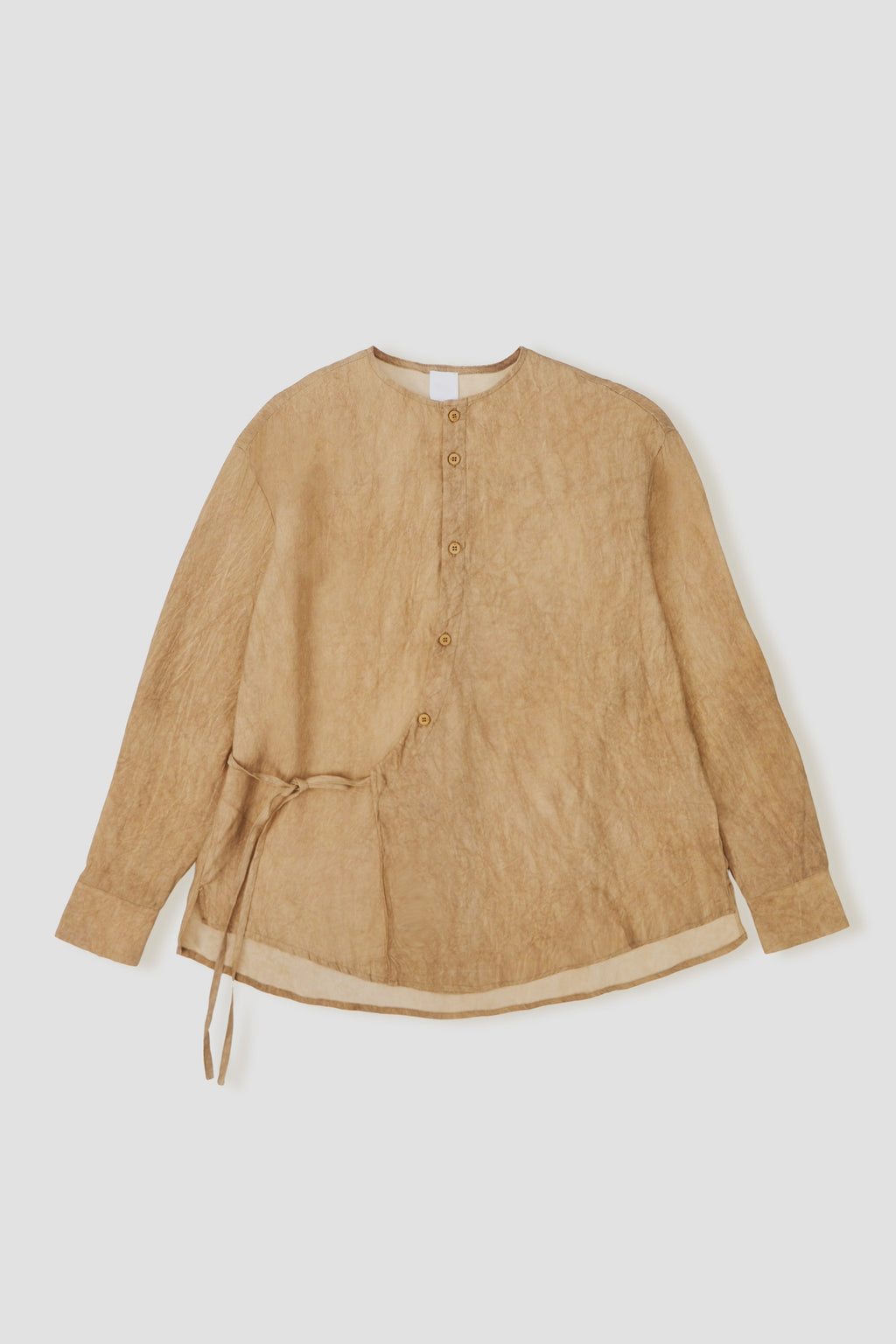 Arc Collar Side Tie Dye Blouse (Sand)