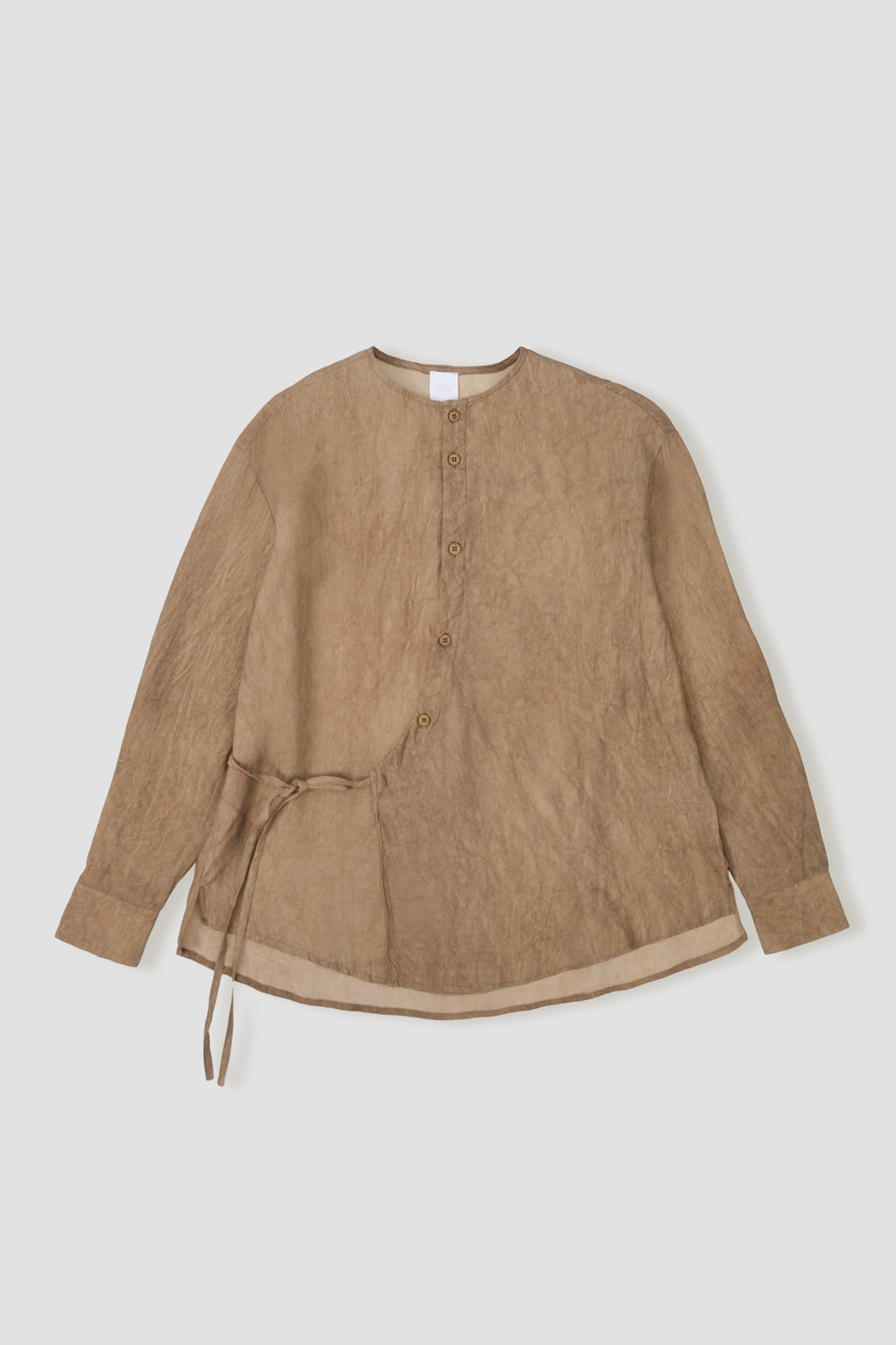 Arc Collar Side Tie Dye Blouse (Brown)