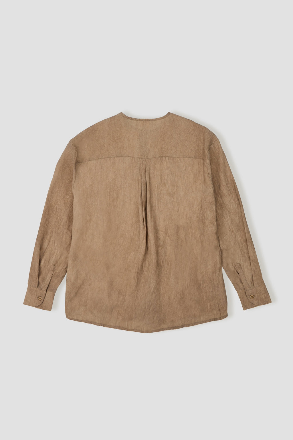 Arc Collar Side Tie Dye Blouse (Brown)