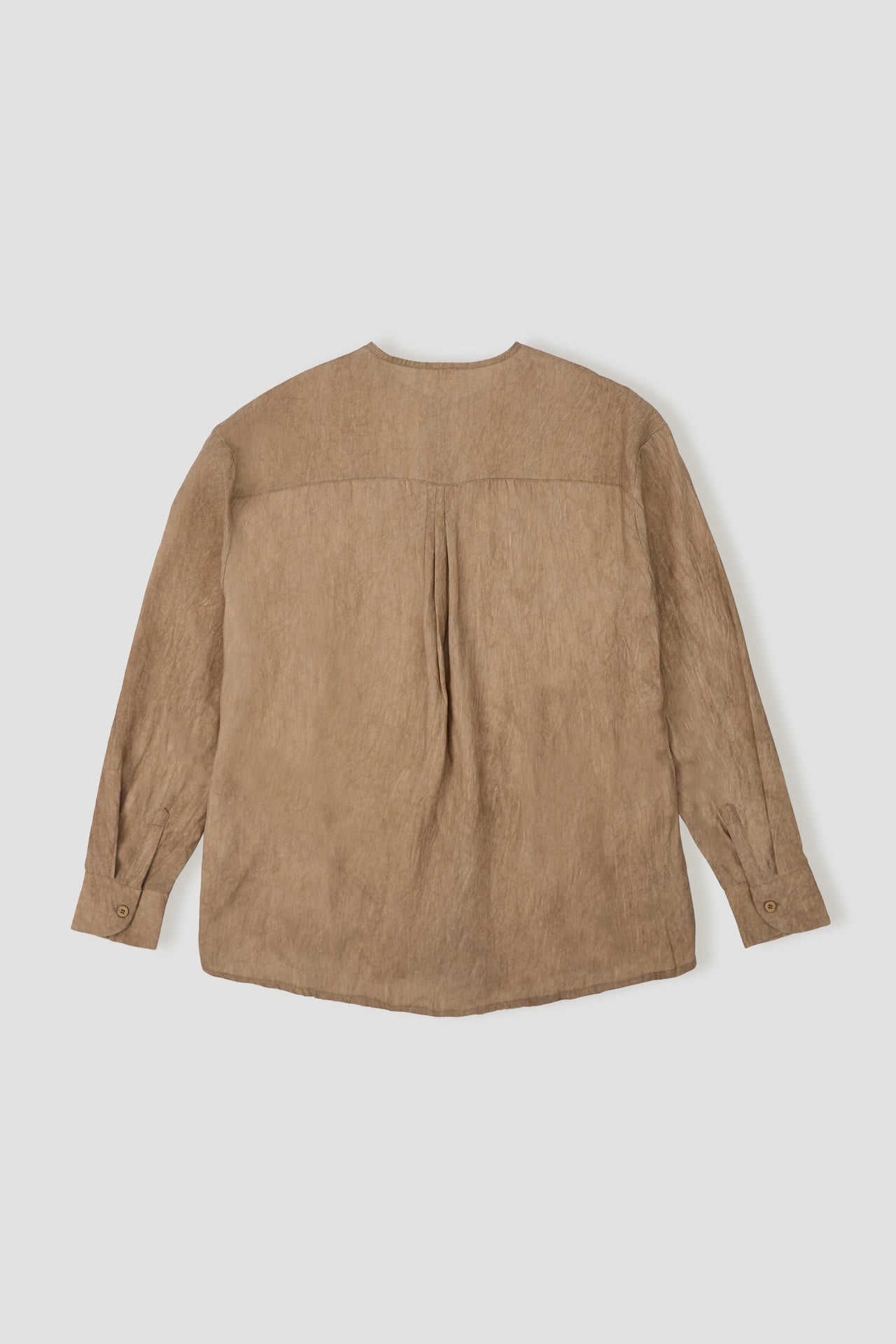 Arc Collar Side Tie Dye Blouse (Brown)