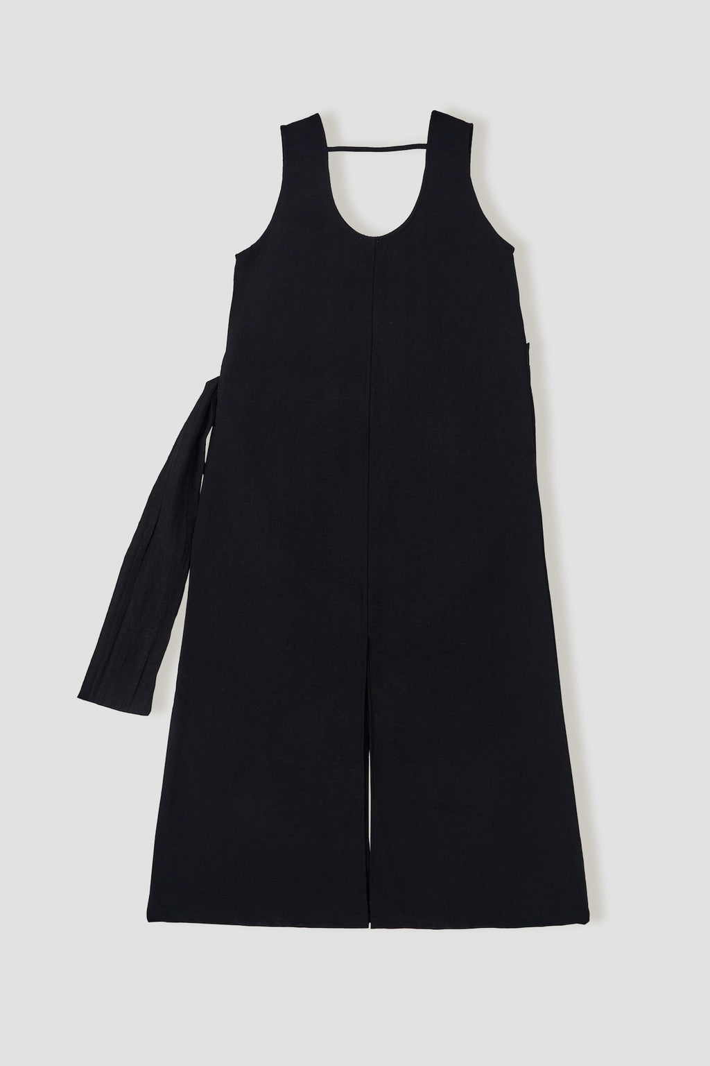 Waist Draped Maxi Tank Dress (Black)