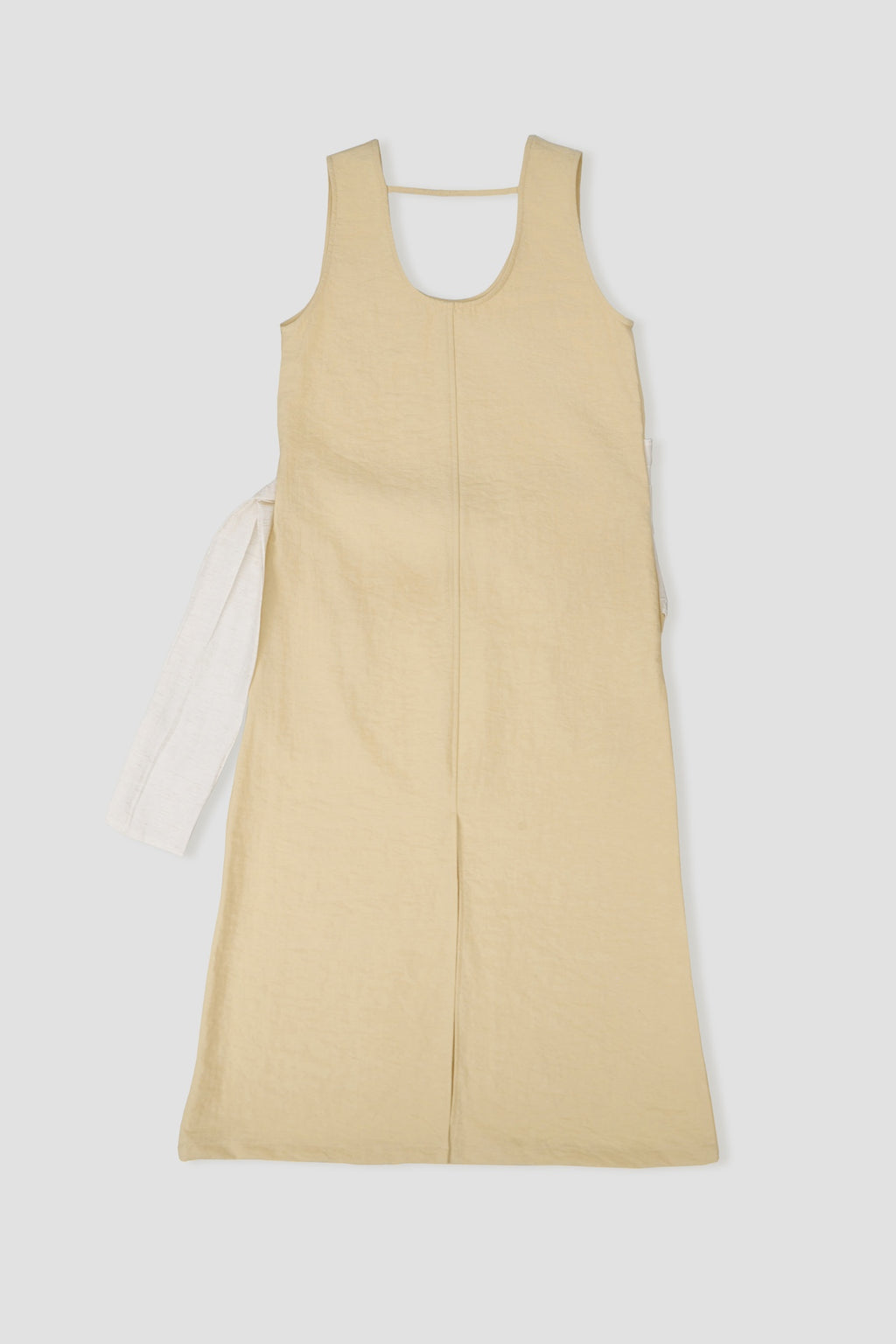 Waist Draped Maxi Tank Dress (Beige)