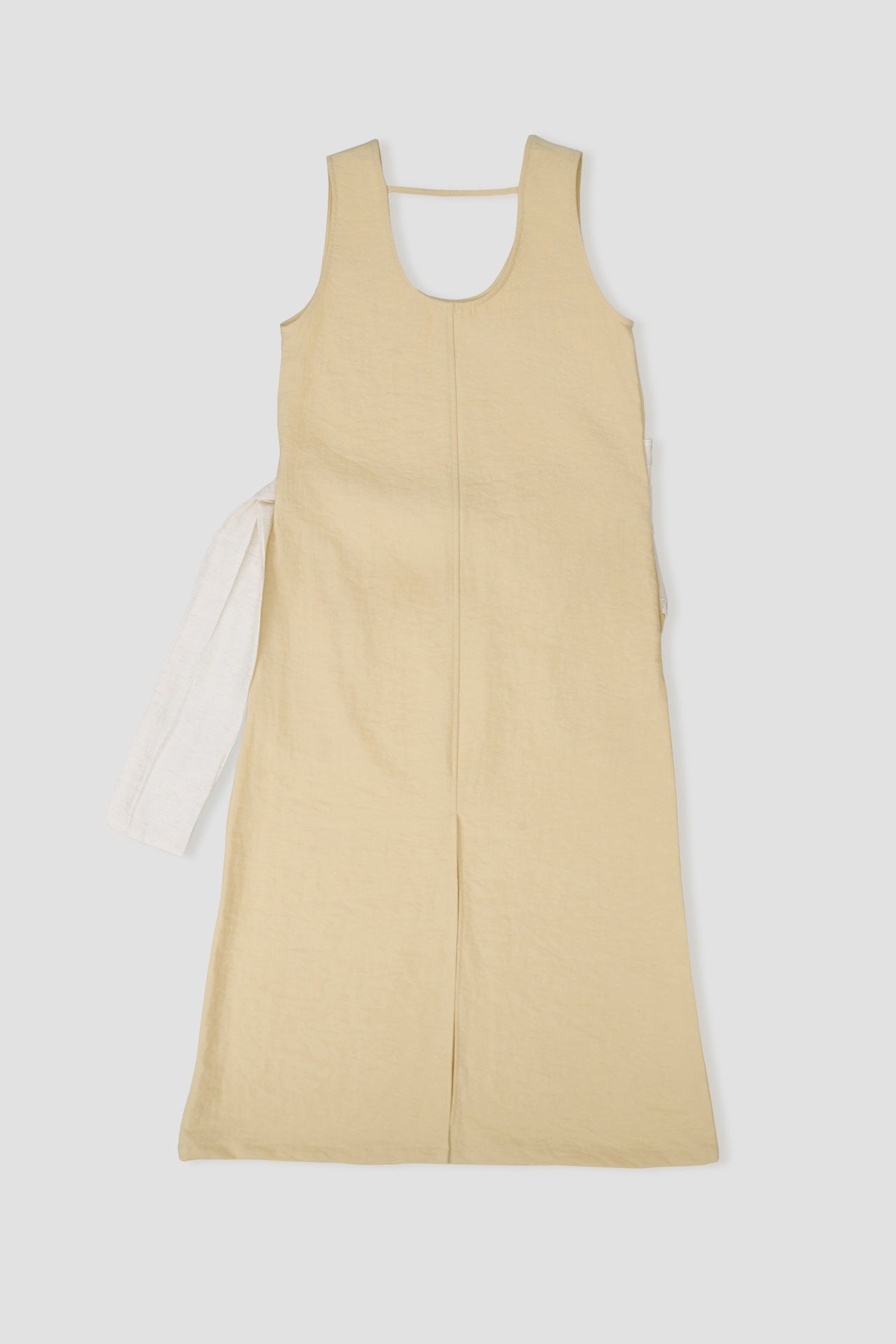 Waist Draped Maxi Tank Dress (Beige)