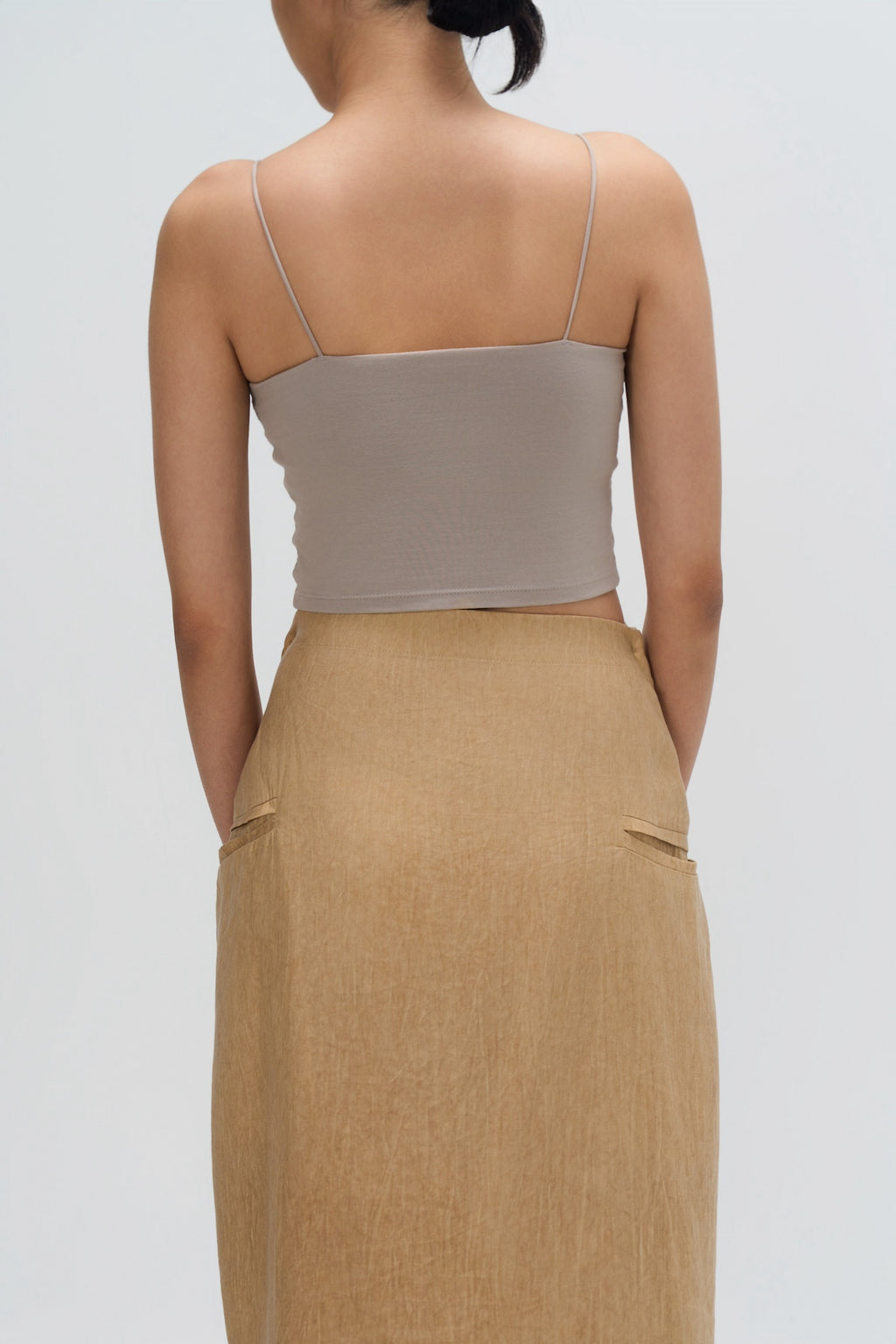 Dual Wear Tie Dye Panel Wrap Skirt (Sand)