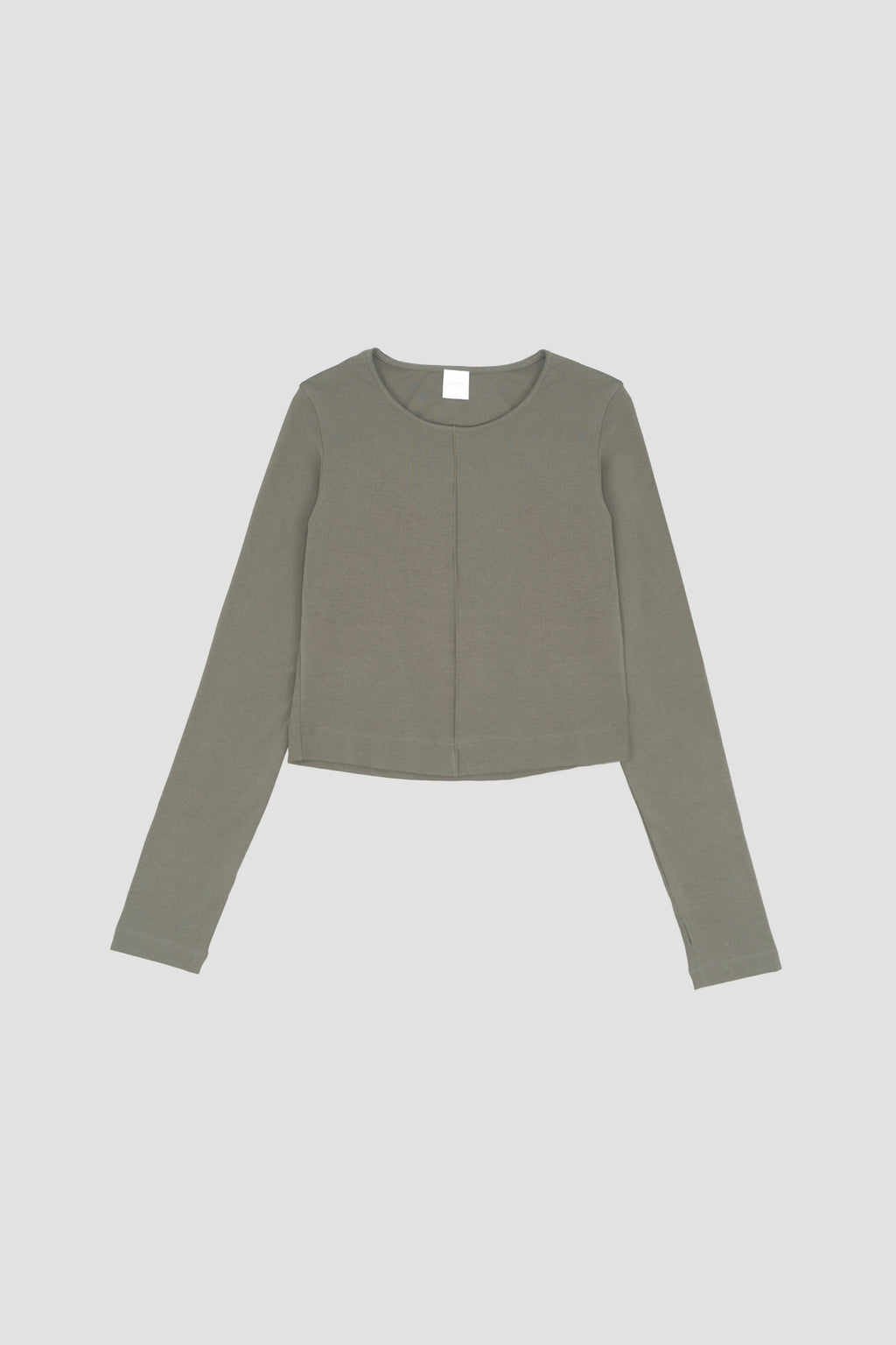Classic - Cotton Knit Open Back Long Sleeve (Olive Grey)