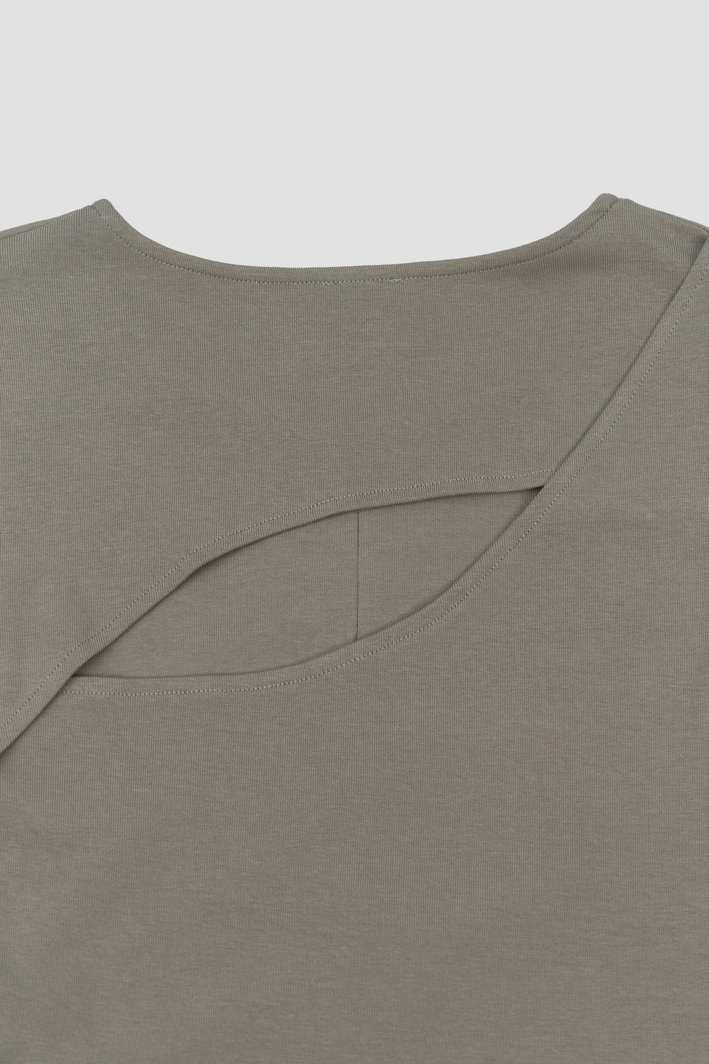 Classic - Cotton Knit Open Back Long Sleeve (Olive Grey)
