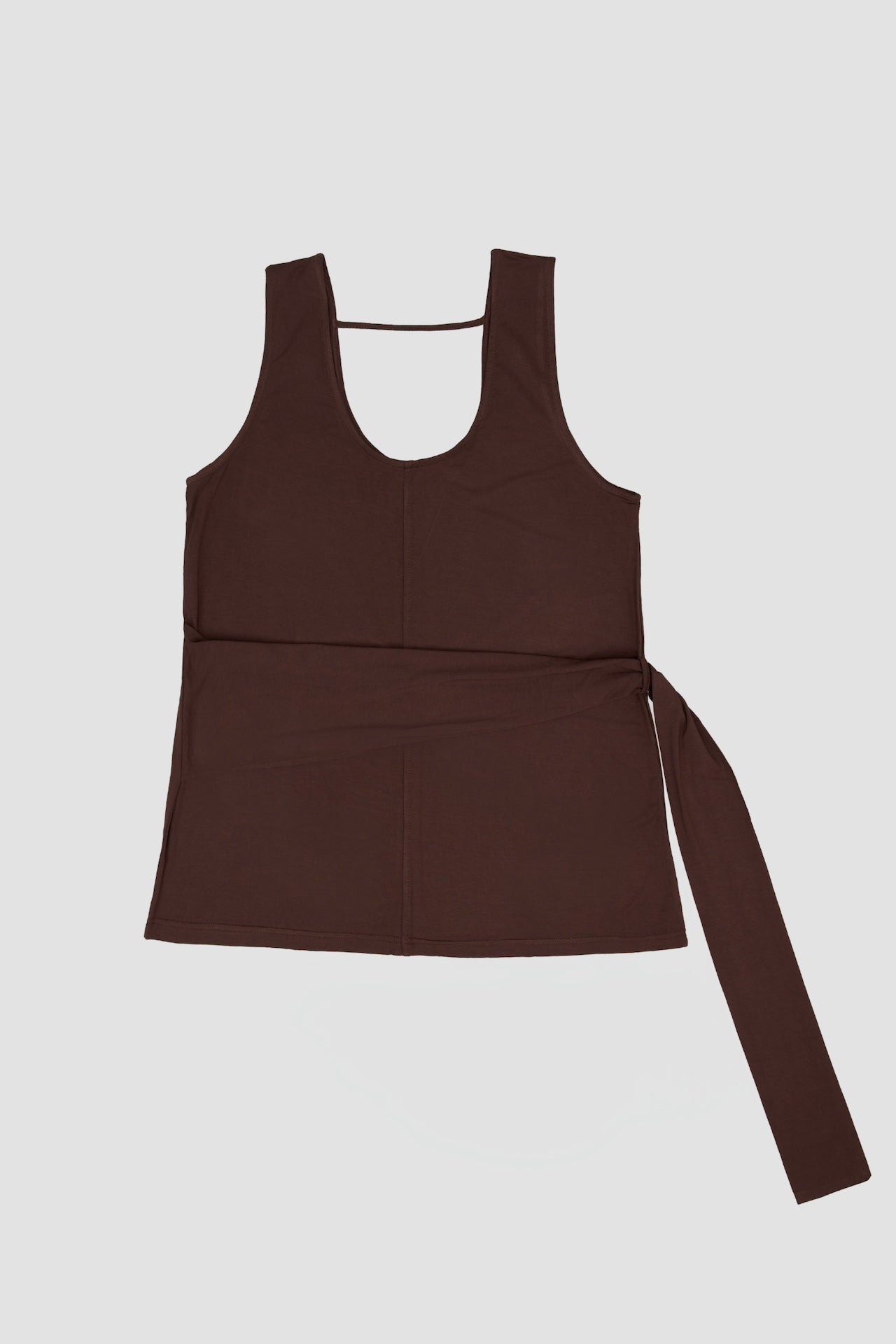 Waist Drape Tank Top (Red Brown)