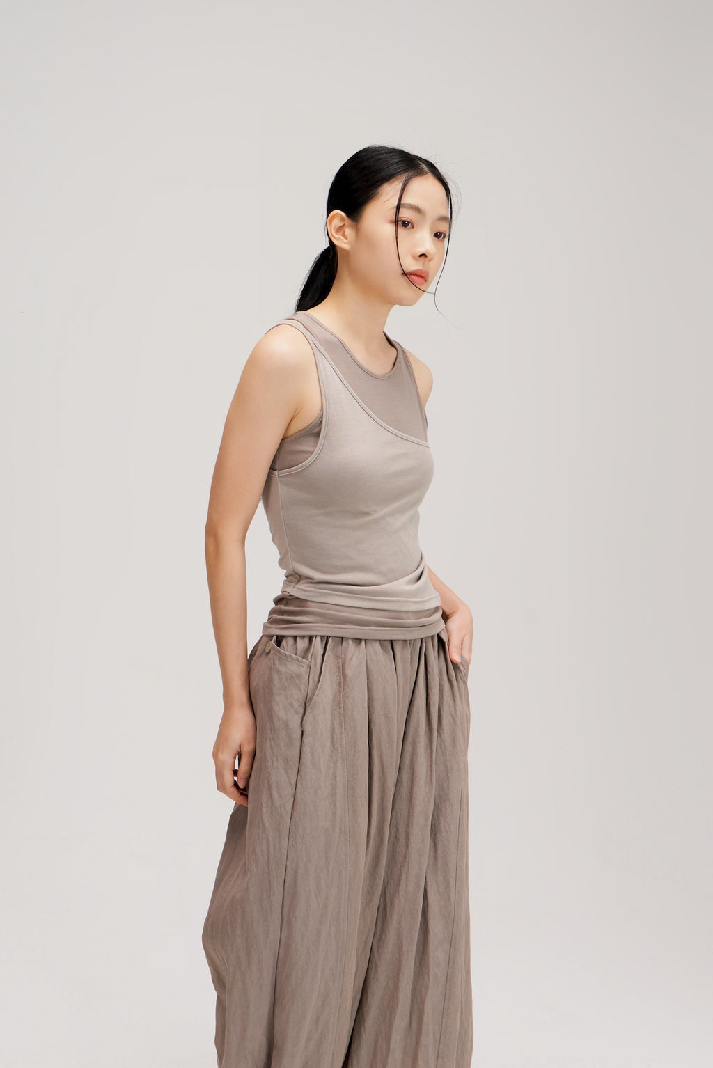 Butter Knit Two Piece Tank Top (Grey)