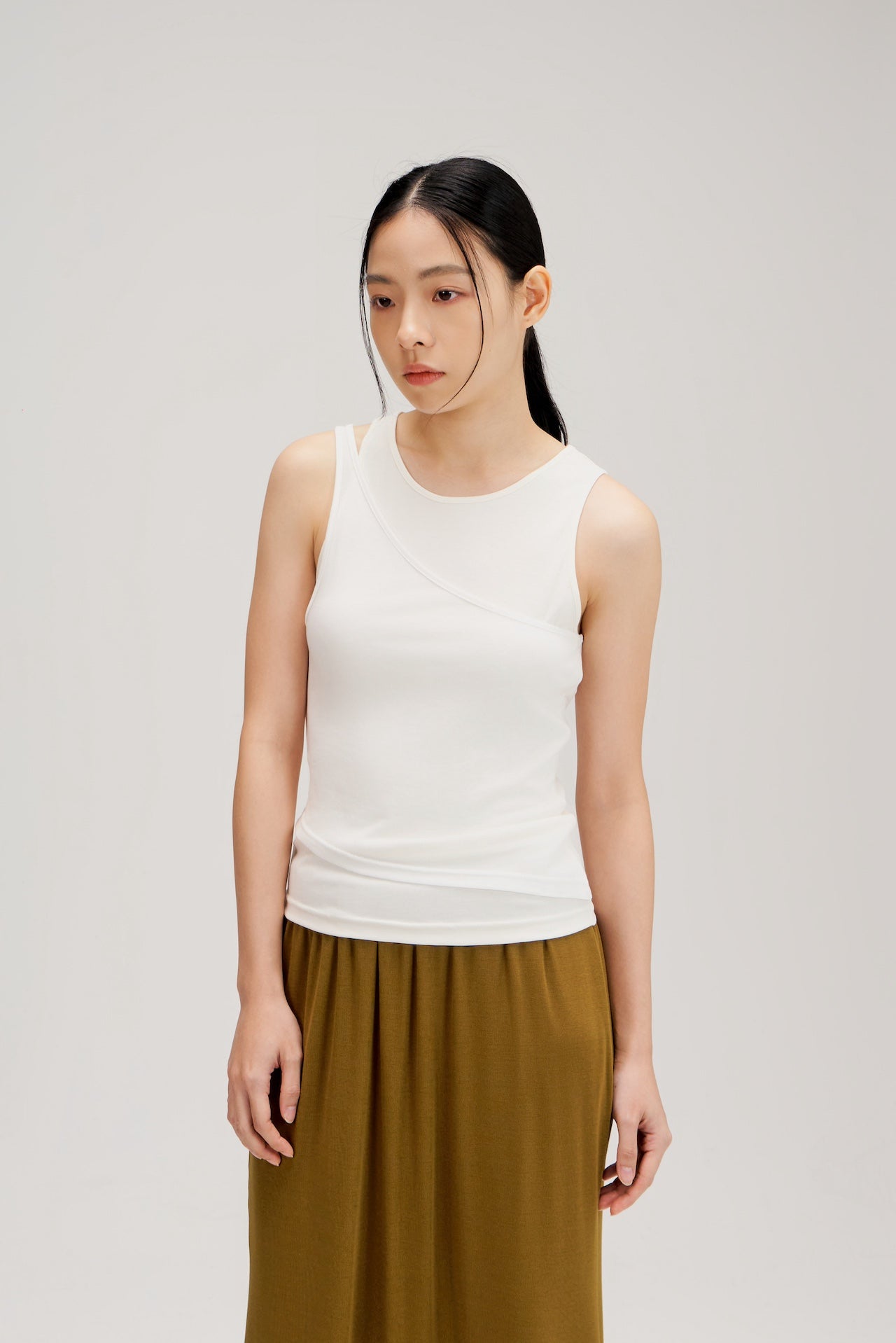 Butter Knit Two Piece Tank Top (White)