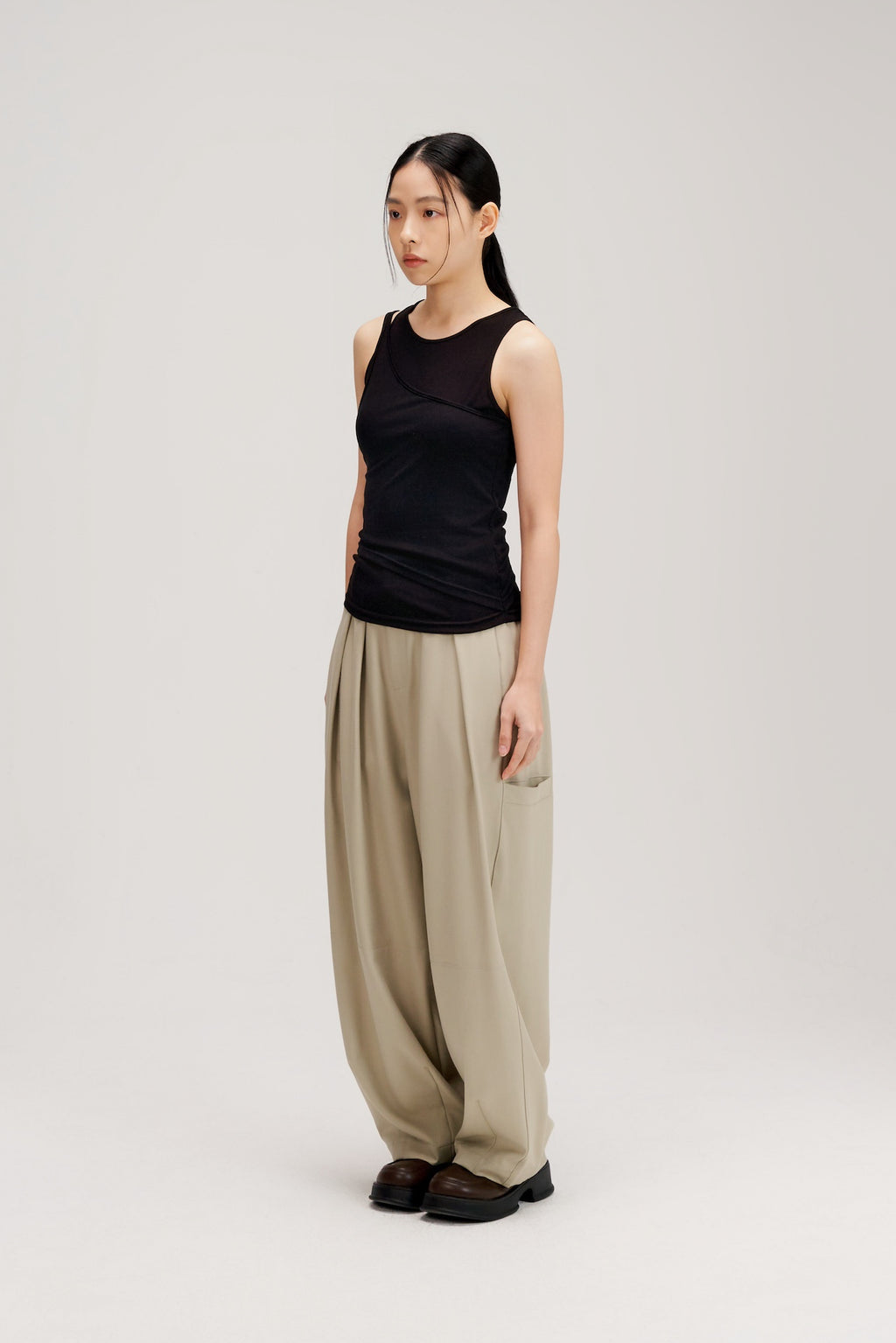 Butter Knit Two Piece Tank Top (Black)