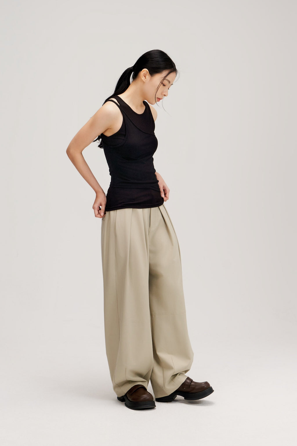 Butter Knit Two Piece Tank Top (Black)