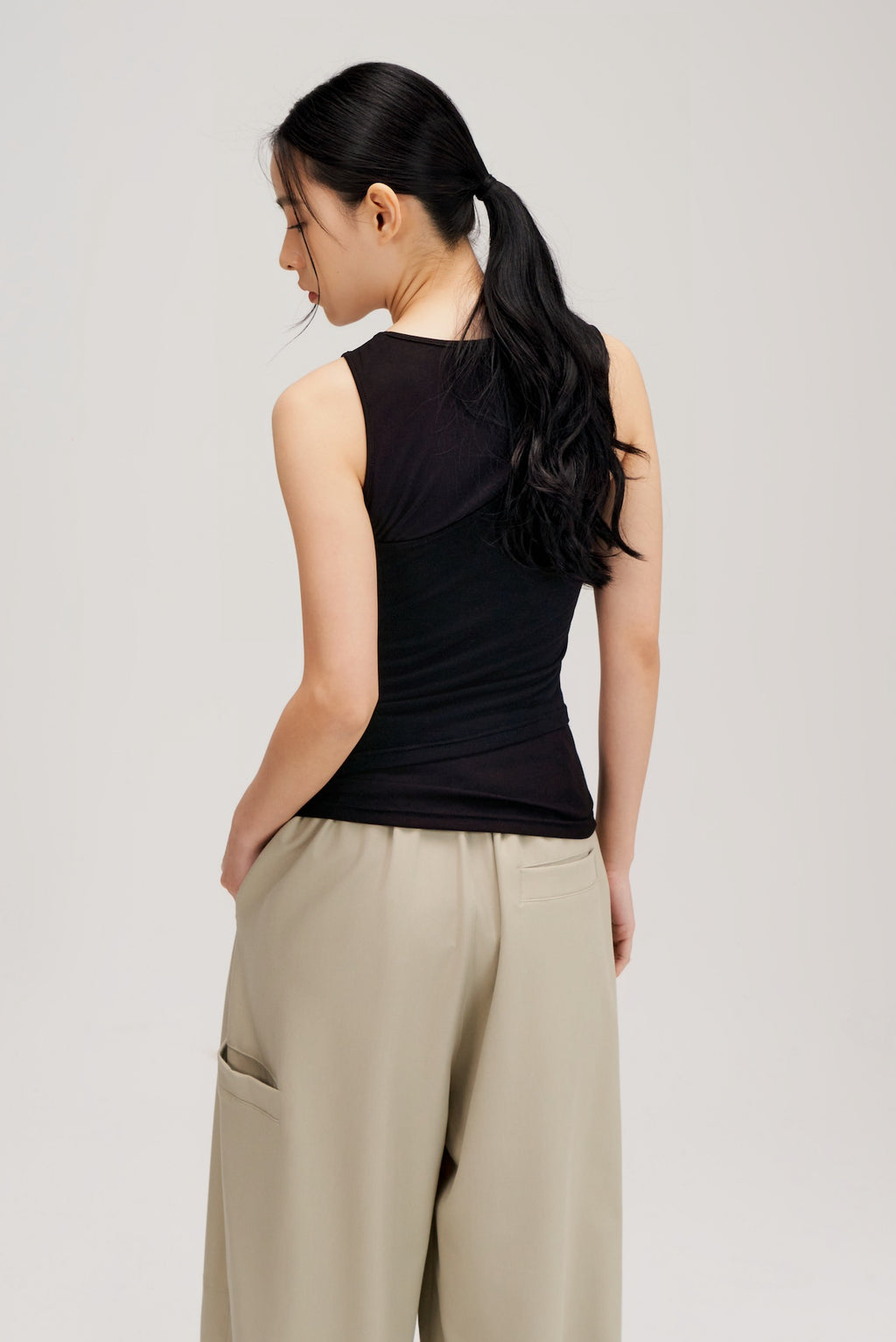Butter Knit Two Piece Tank Top (Black)