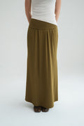 Butter Knit Godet Skirt (Olive)