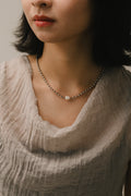 WES x GUNG x SO | [Gung] Beaded Freshwater Pearl Silver Necklace