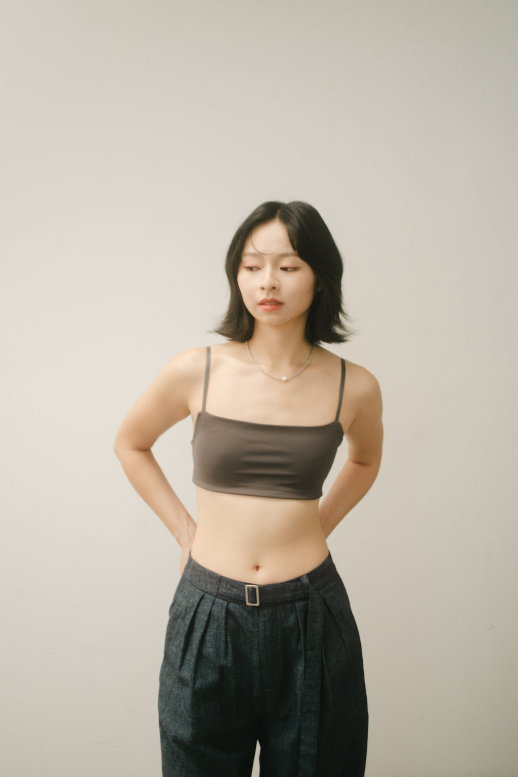 WES x GUNG x SO | [So] Simplicity Square Bra (Charcoal)