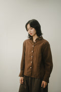 WES x GUNG x SO | Easy Shimmer U-Hem Blouse (Brown)