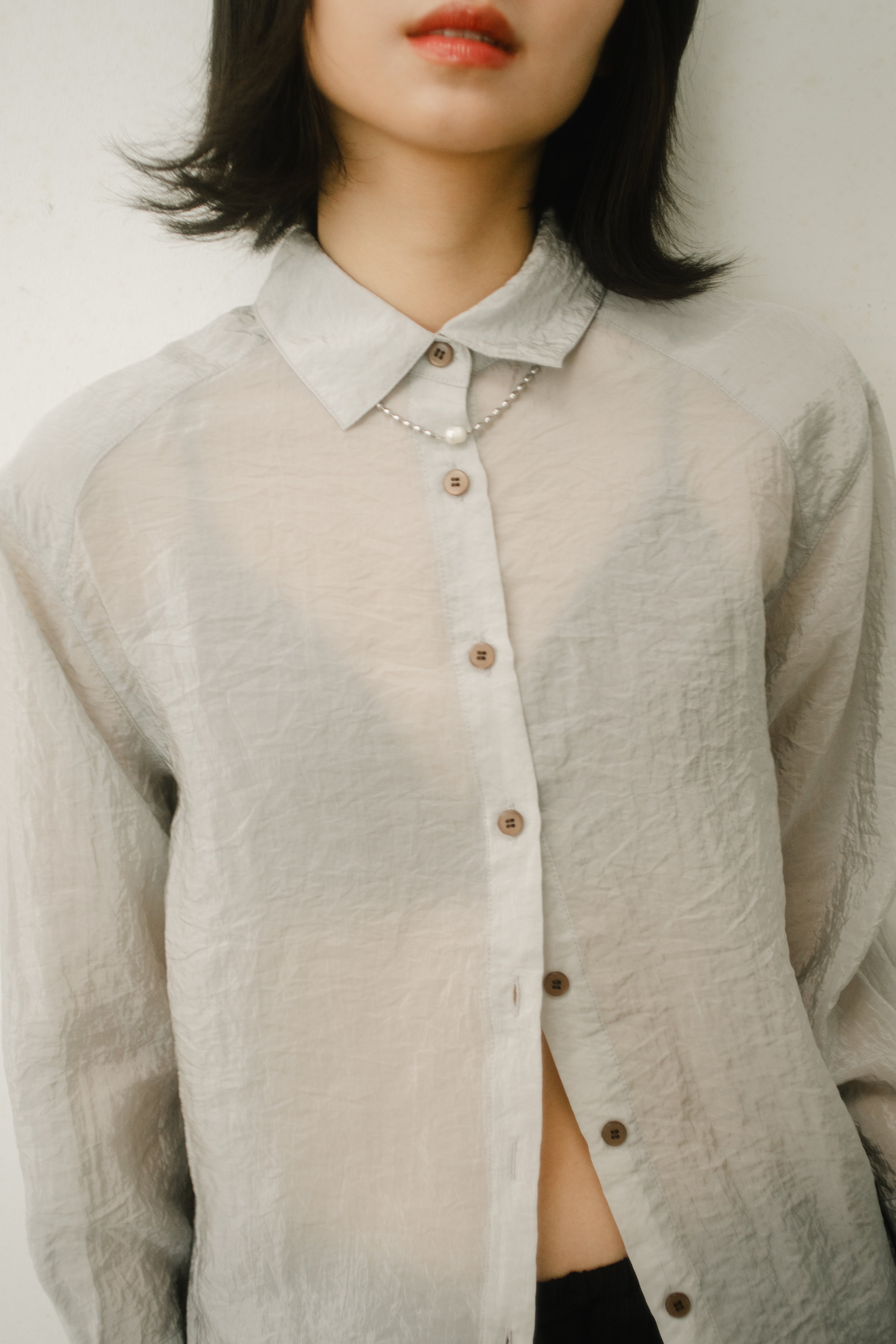 WES x GUNG x SO | [Gung] Beaded Freshwater Pearl Silver Necklace