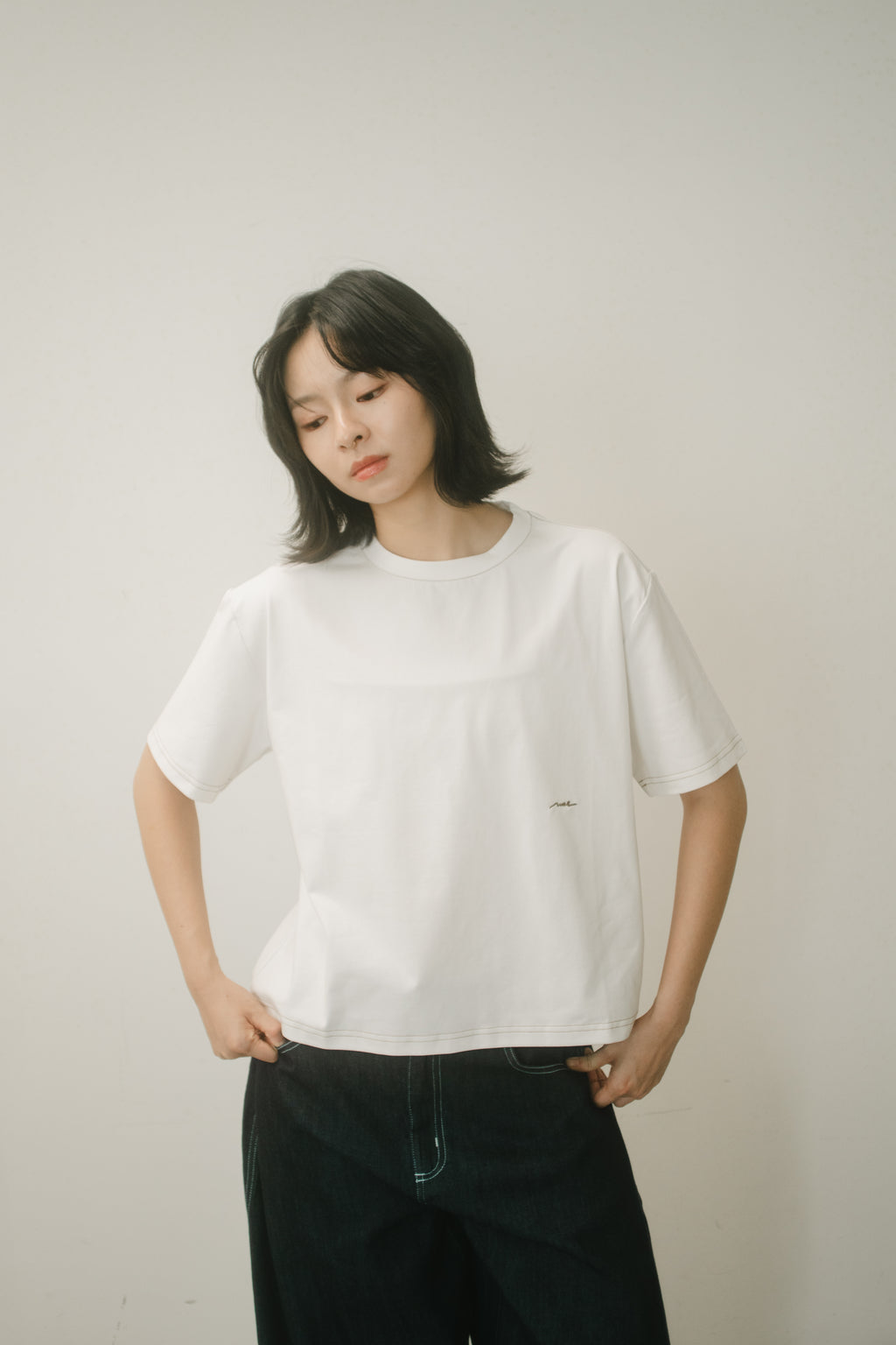 Gender Neutral Boxy Crop Tee 'Simplicity Life Gently Lived in'