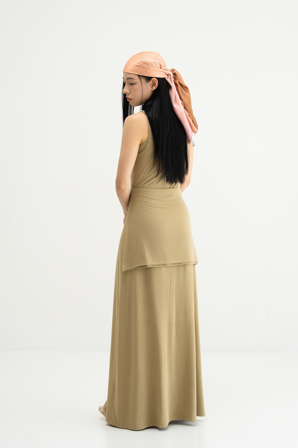 WES x SO | Waist Tie Tank Bra Dress (Khaki)