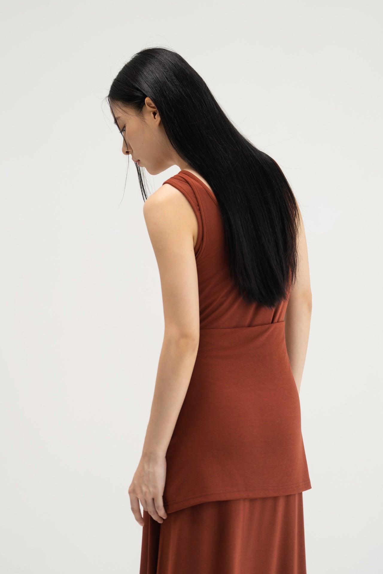 WES x SO | Waist Tie Tank Bra Dress (Rust)