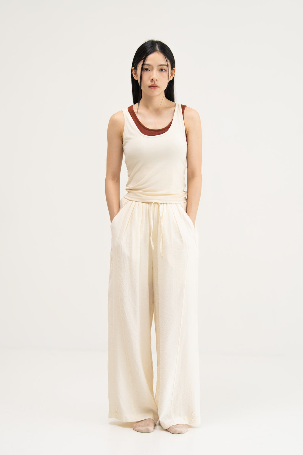 WES x SO | Two Piece Tank Bra Top (Cream / Rust)