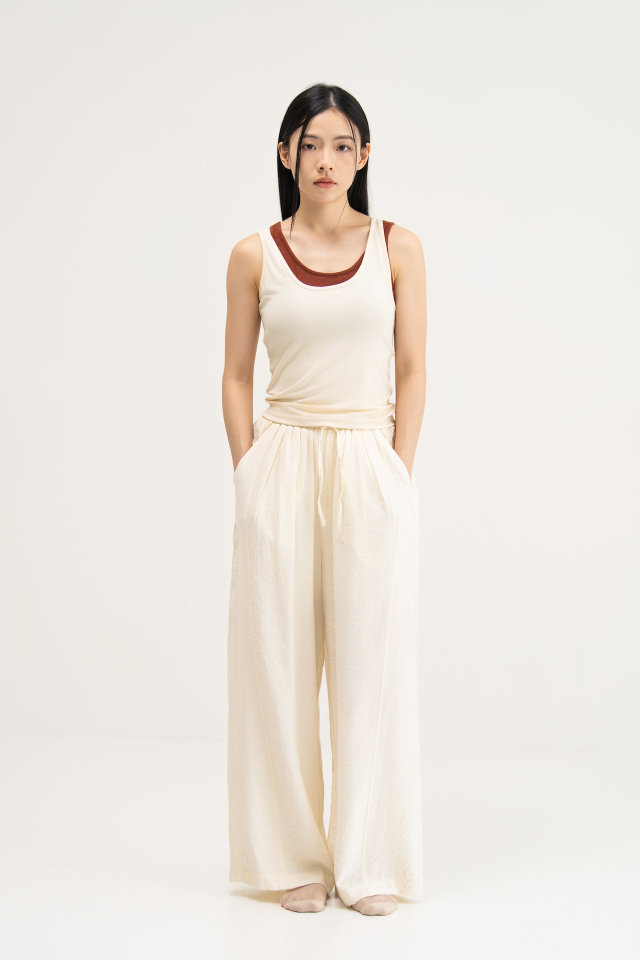 WES x SO | Two Piece Tank Bra Top (Cream / Rust)