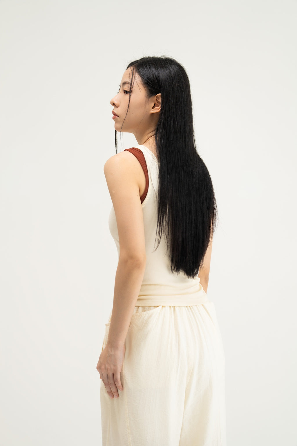 WES x SO | Two Piece Tank Bra Top (Cream / Rust)