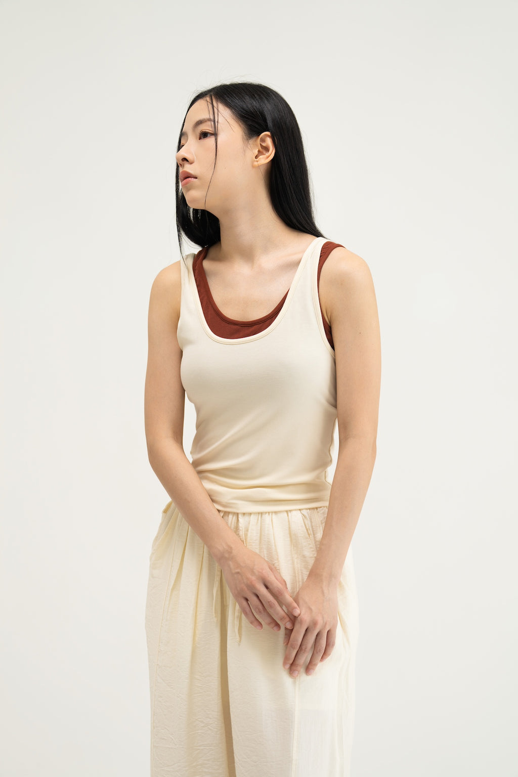 WES x SO | Two Piece Tank Bra Top (Cream / Rust)