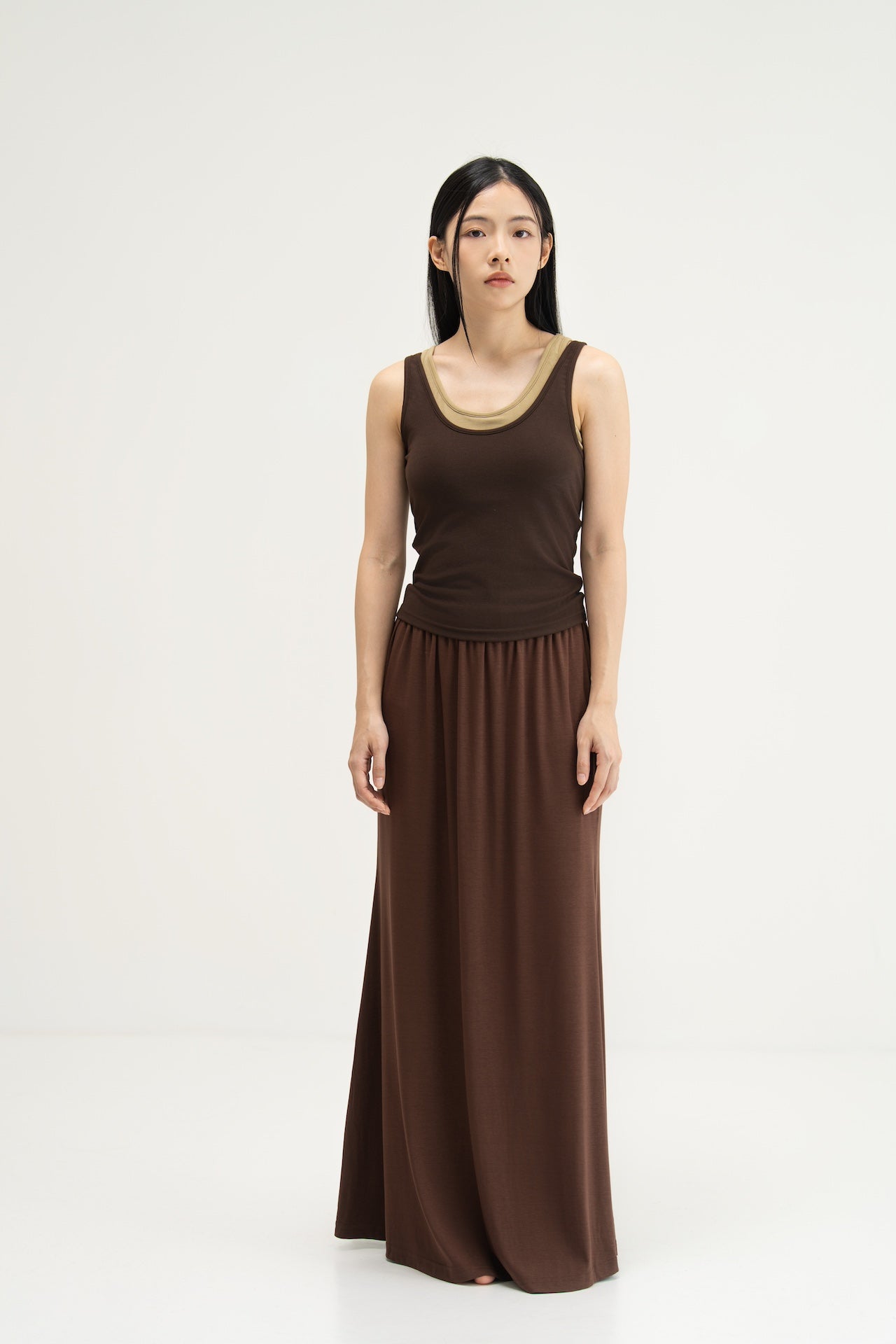 WES x SO | Two Piece Tank Bra Top (Brown / Khaki)