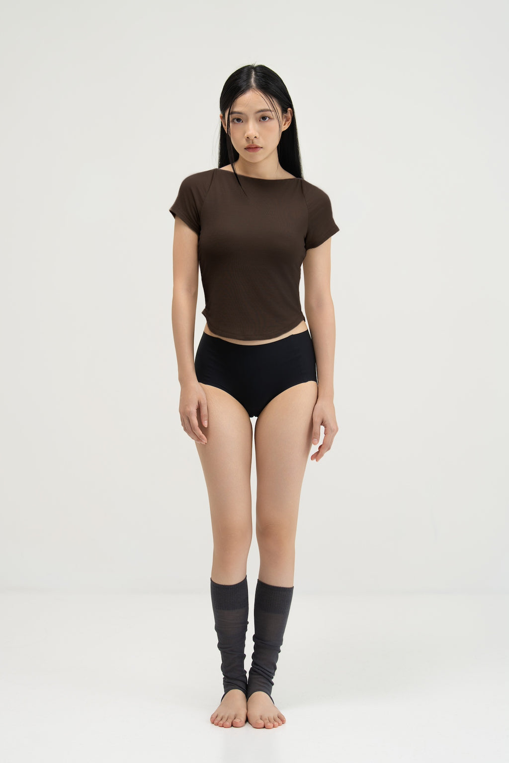 WES x SO | Baby Tee Bra Top (Brown)