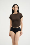WES x SO | Baby Tee Bra Top (Brown)