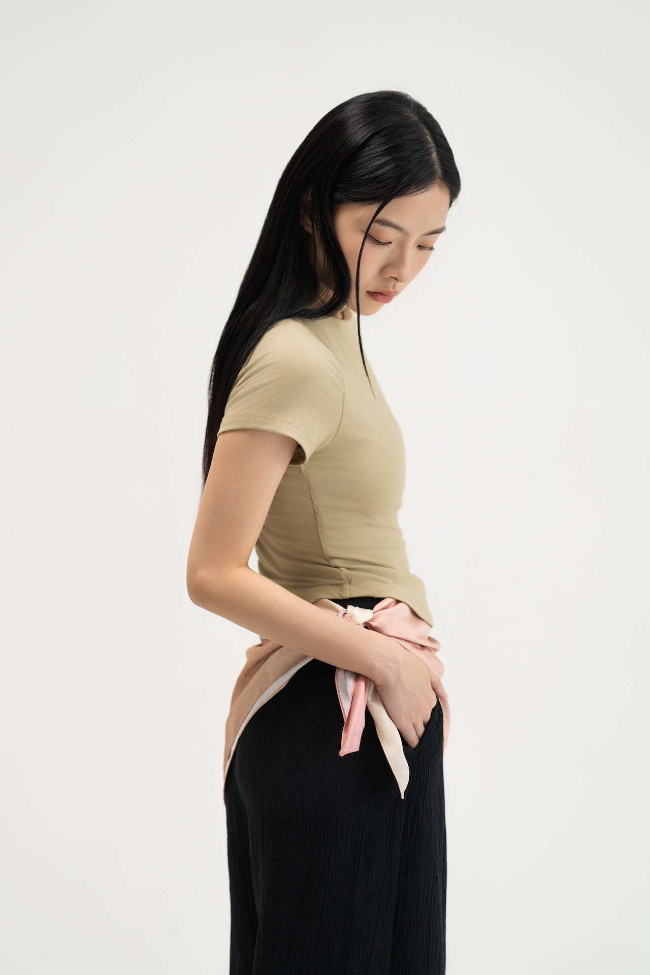 WES x SO | Baby Tee Bra Top (Khaki)