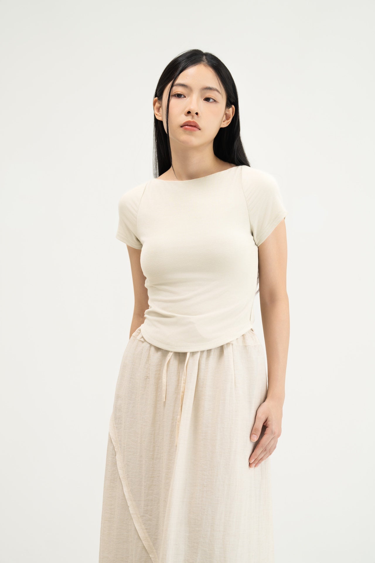 WES x SO | Baby Tee Bra Top (Cream)