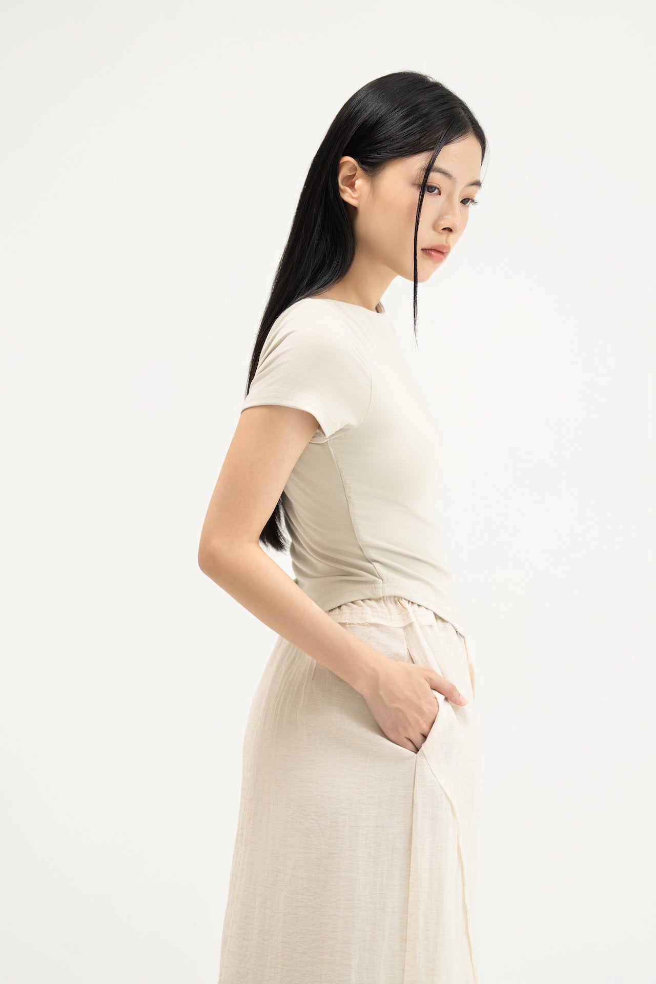 WES x SO | Baby Tee Bra Top (Cream)