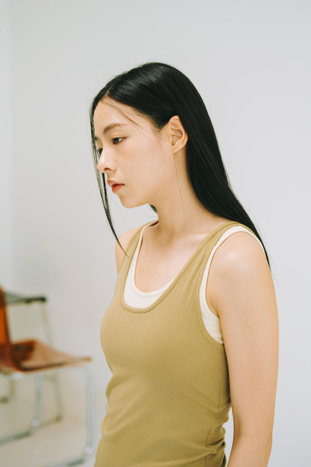 WES x SO | Two Piece Tank Bra Top (Khaki / Cream)