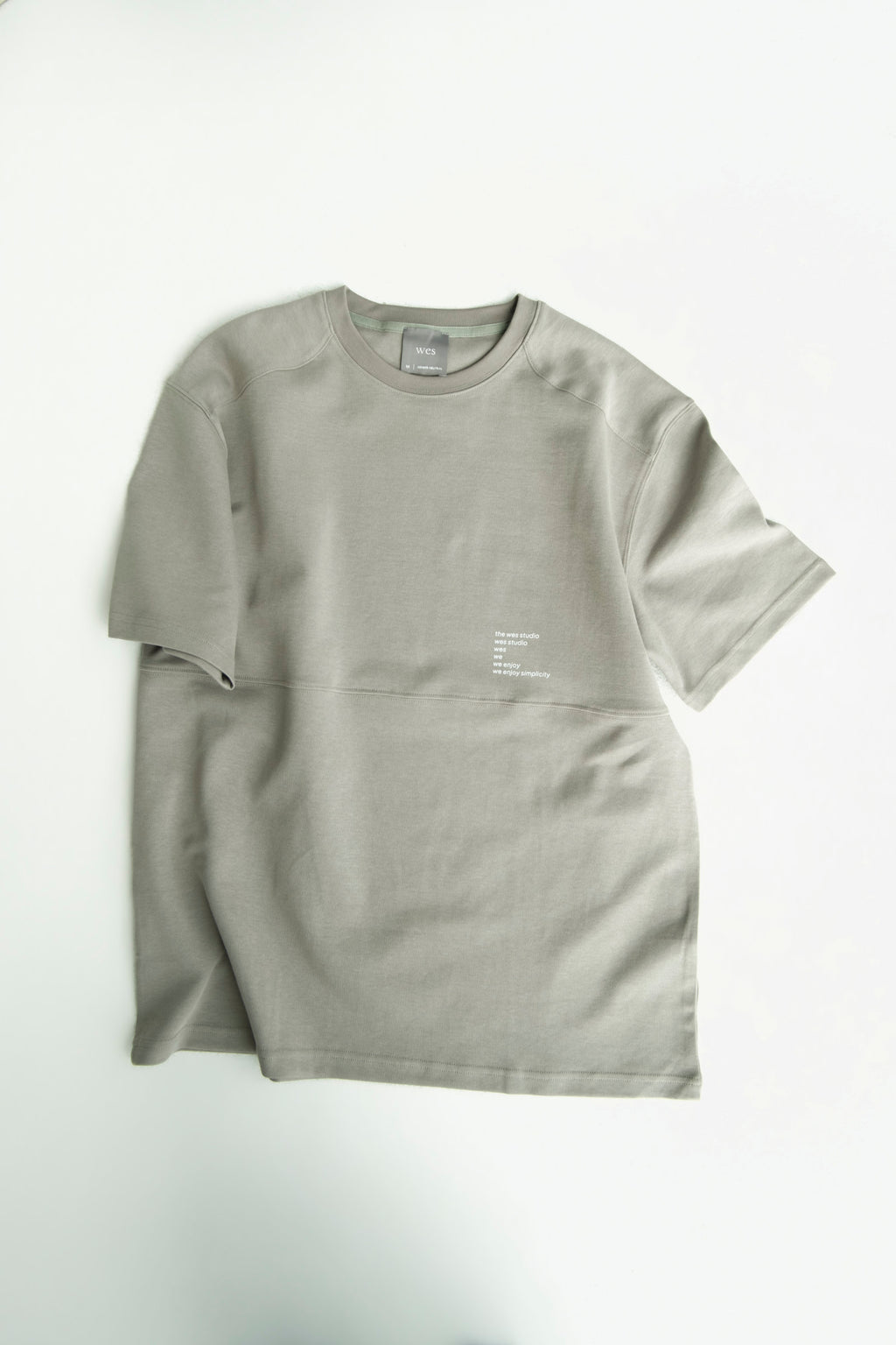 [GIFT] Gender Neutral Straight Shoulder Oversized Tee w/ Mid Line v1 (Olive Grey)