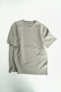 [GIFT] Gender Neutral Straight Shoulder Oversized Tee w/ Mid Line v1 (Olive Grey)