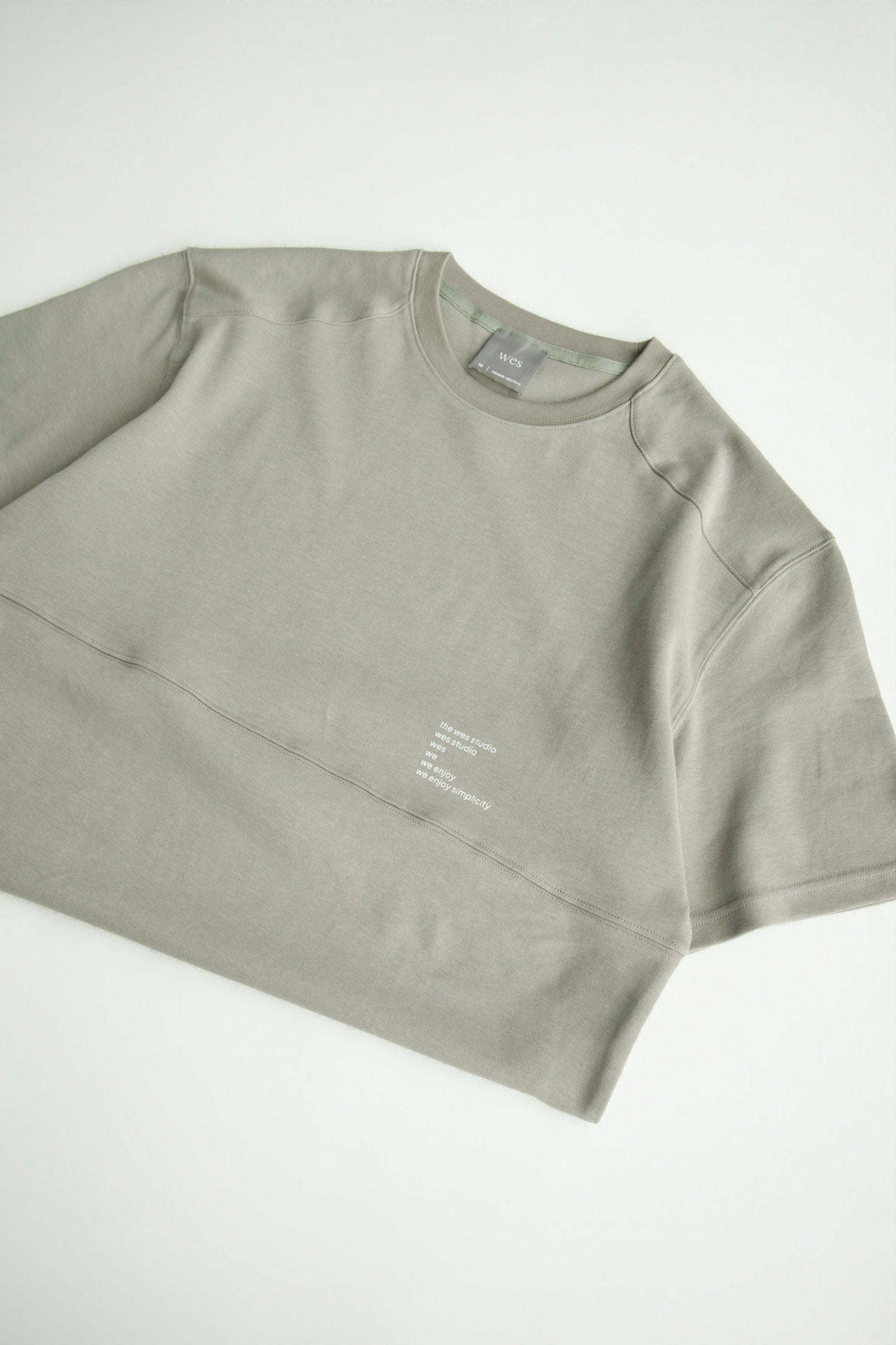 [GIFT] Gender Neutral Straight Shoulder Oversized Tee w/ Mid Line v1 (Olive Grey)
