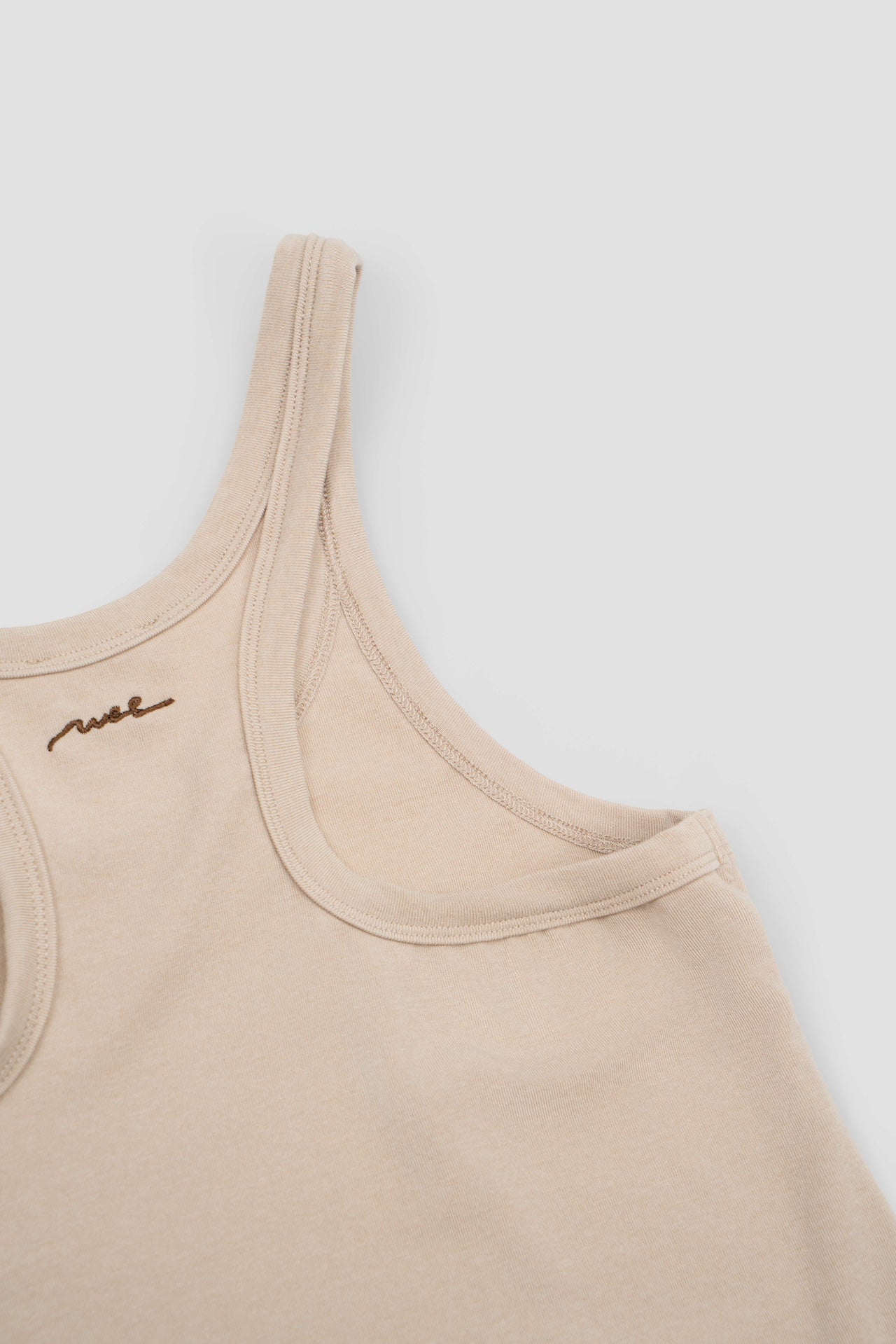 Drift Knit Y-Back Tank Top (Beige)