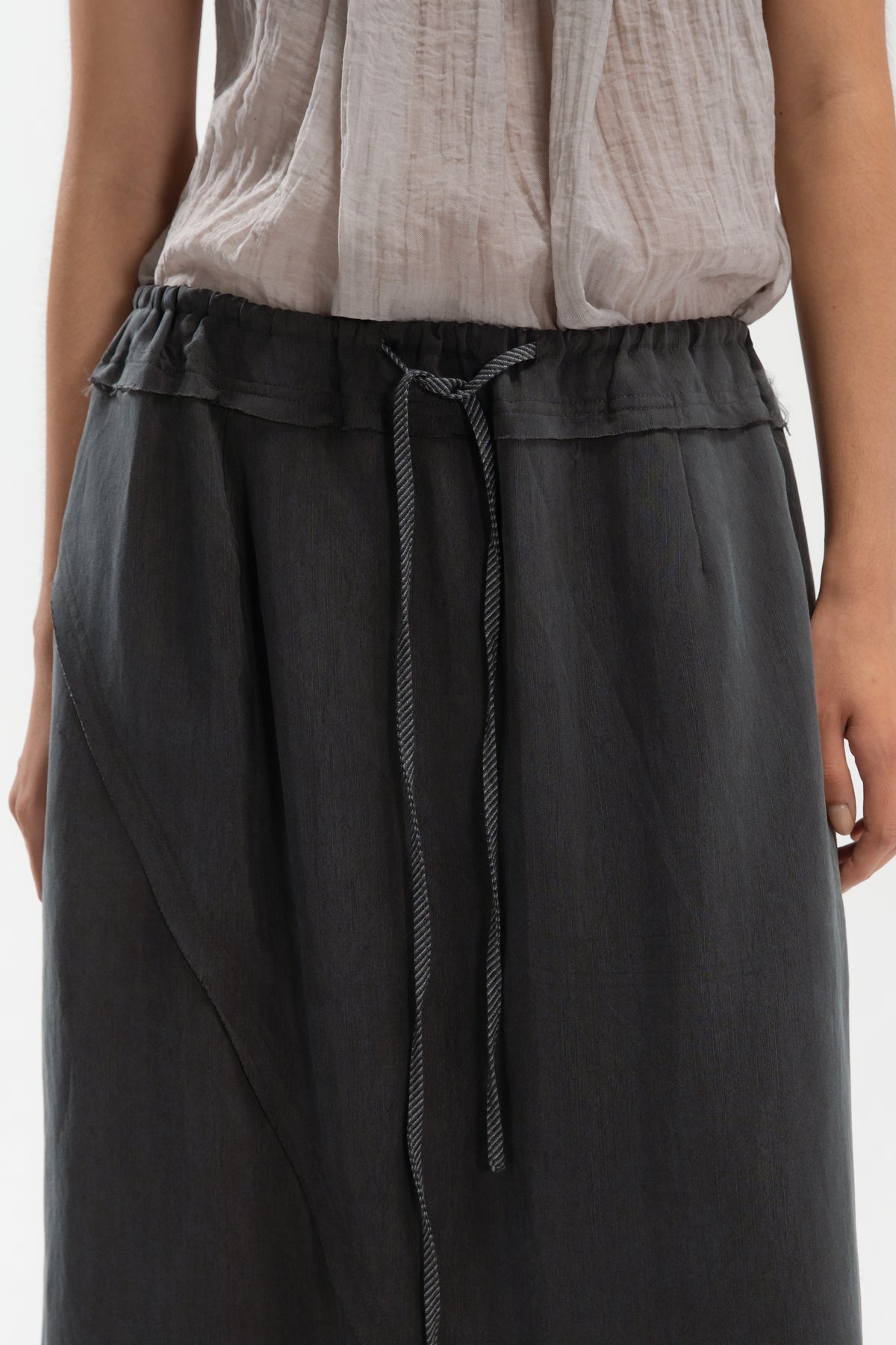Raw Hem Long Skirt (Ash Grey)