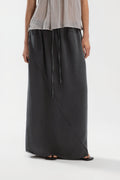 Raw Hem Long Skirt (Ash Grey)