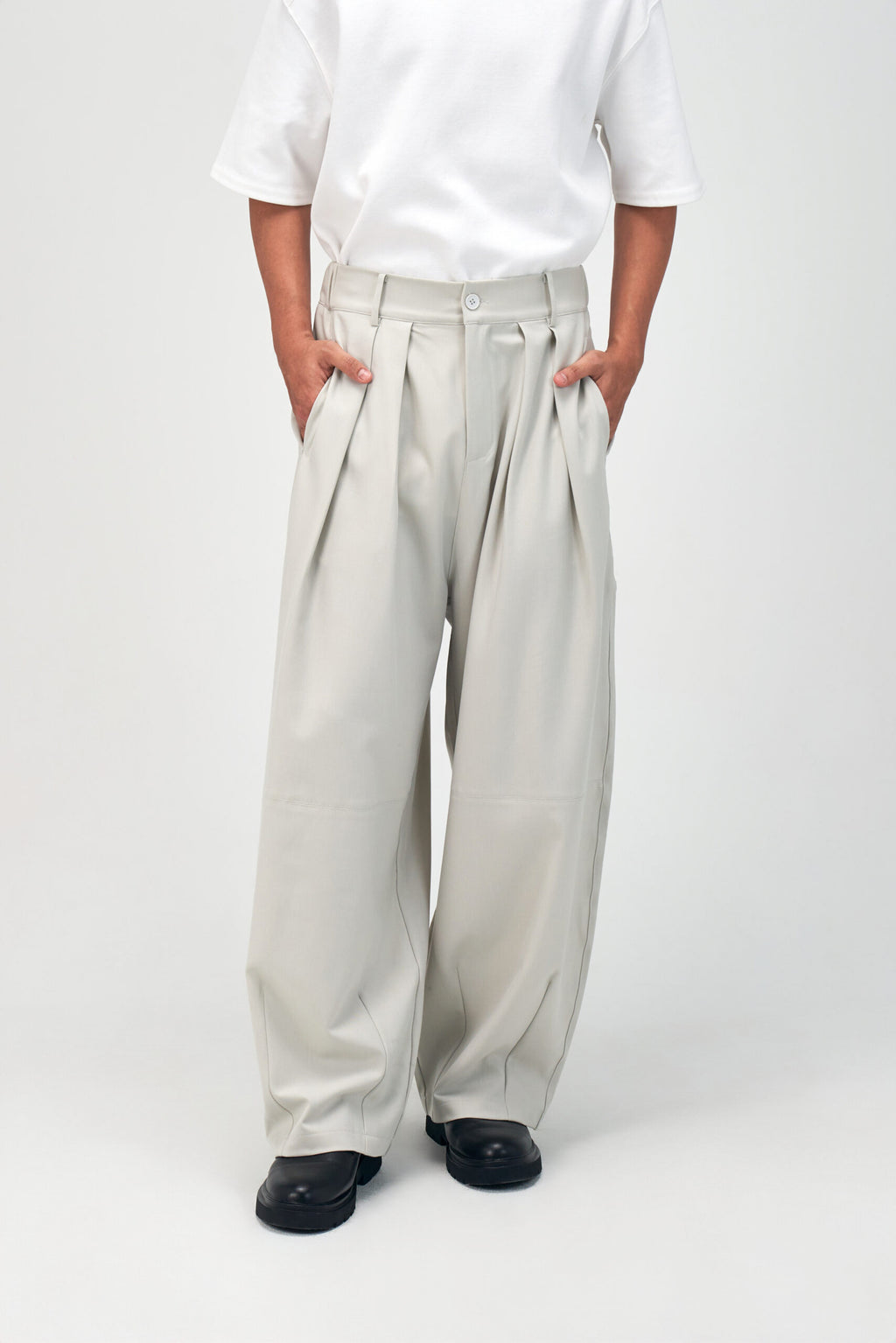 Gender Neutral Cocoon Trousers (Poly / New Oat)