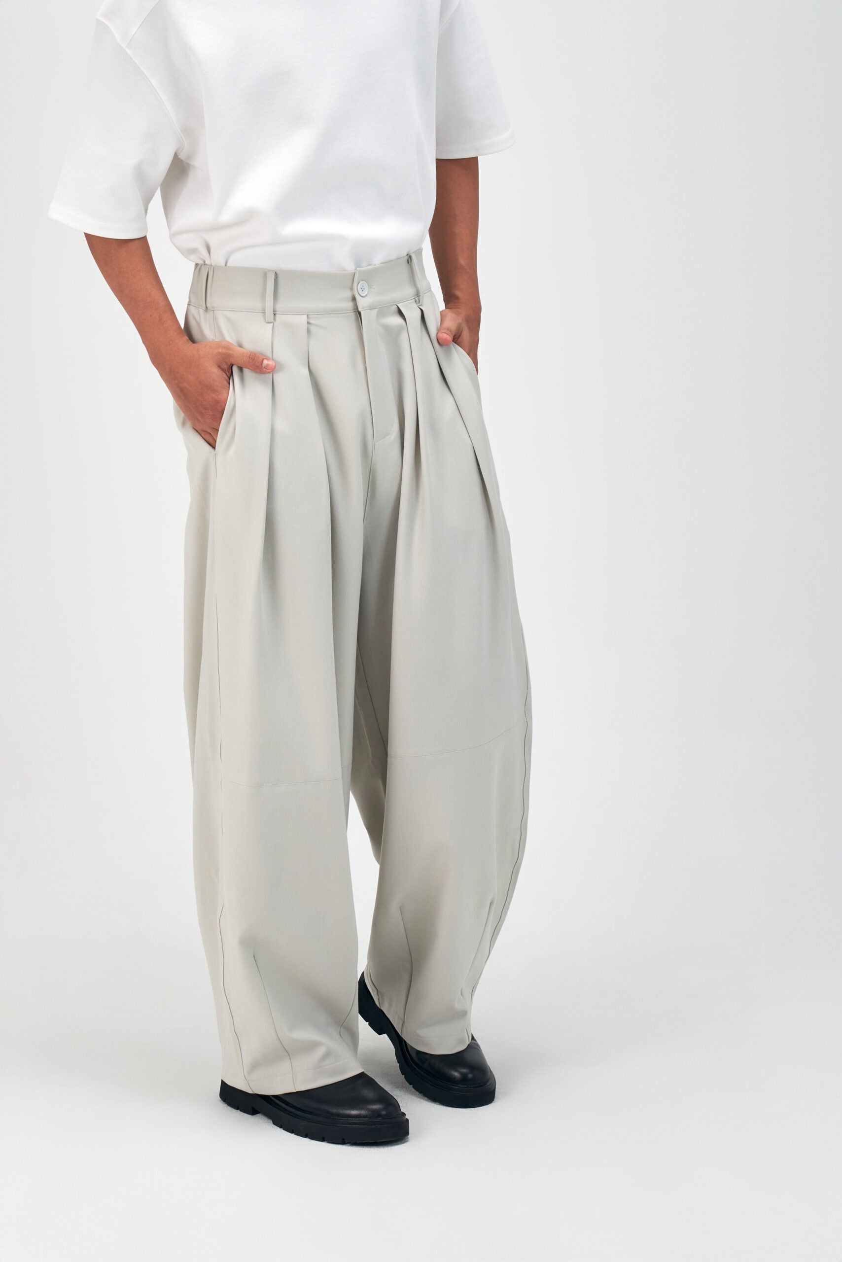Gender Neutral Cocoon Trousers (Poly / New Oat)