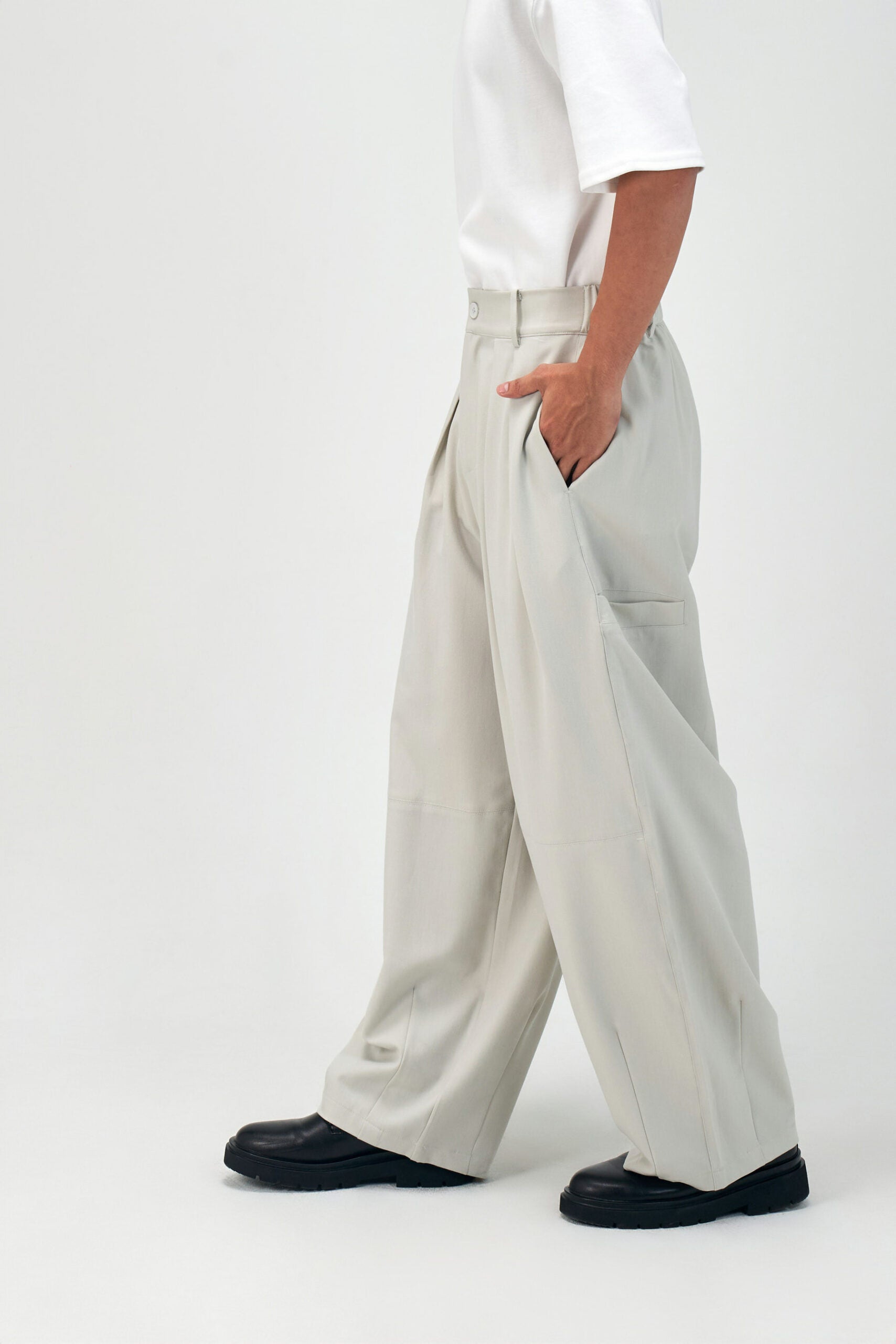 Gender Neutral Cocoon Trousers (Poly / New Oat)
