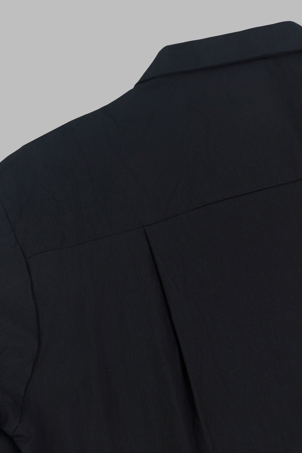 Gender Neutral Skipper Collar Long Sleeve Shirt (Black)