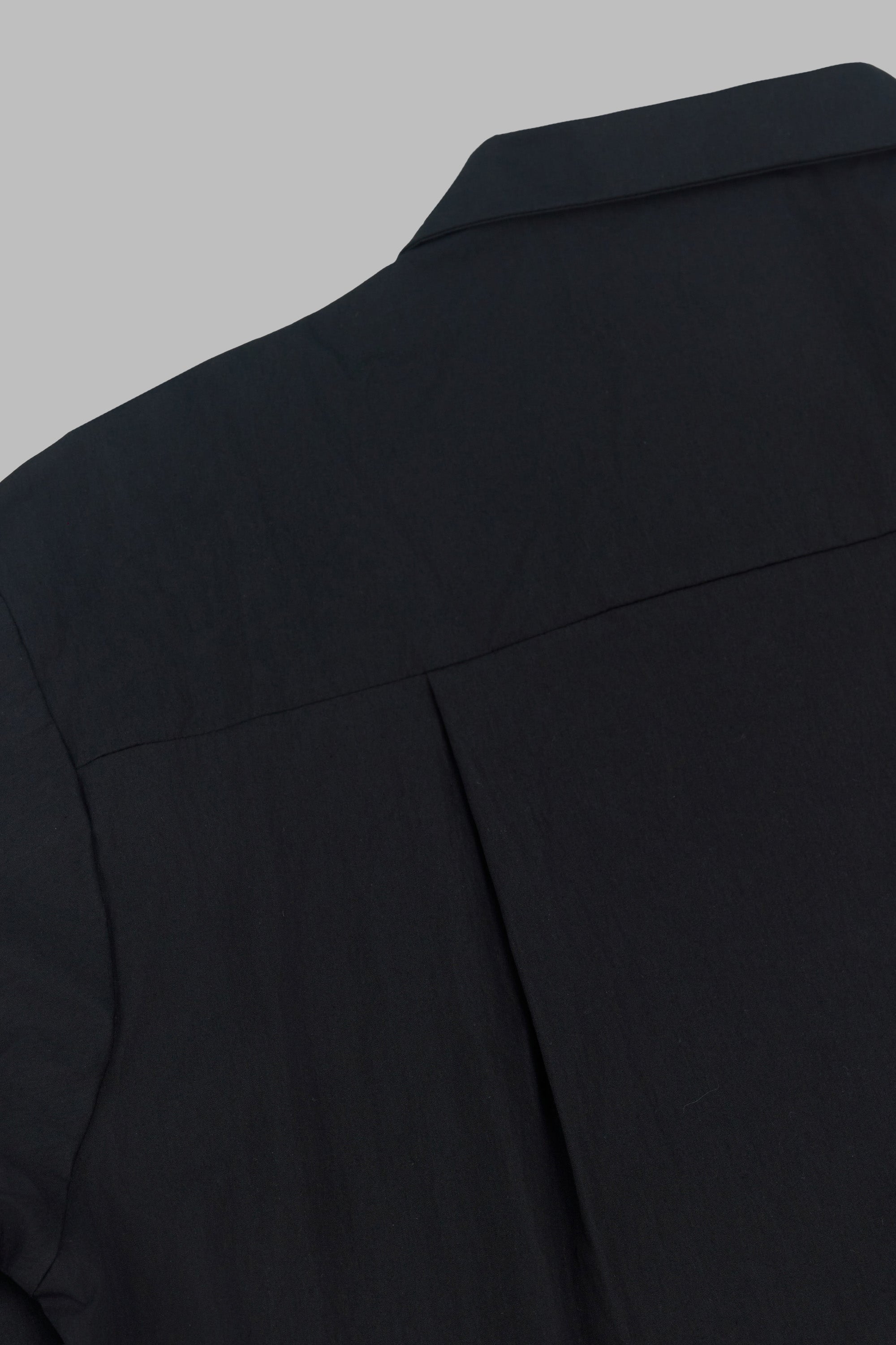 Gender Neutral Skipper Collar Long Sleeve Shirt (Black)