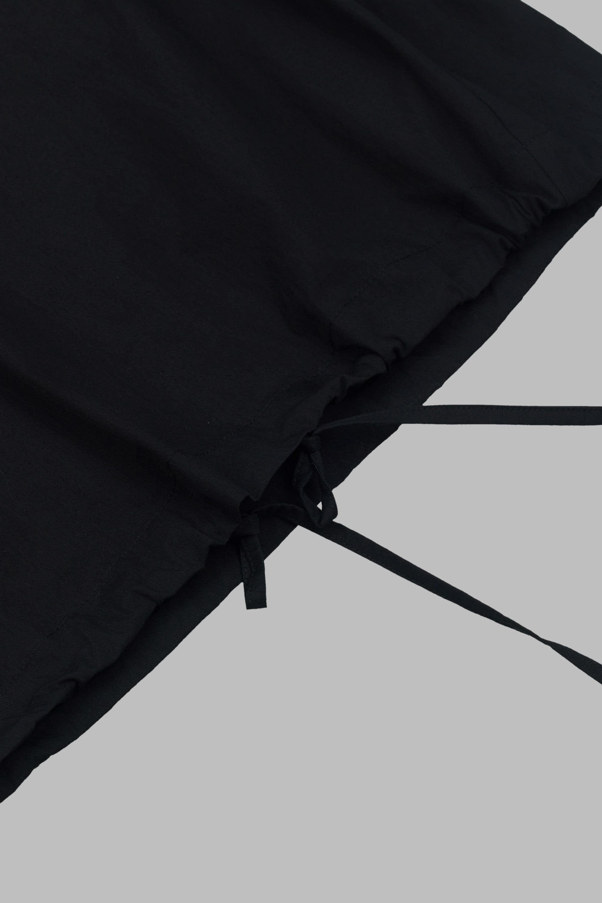 Gender Neutral Skipper Collar Long Sleeve Shirt (Black)